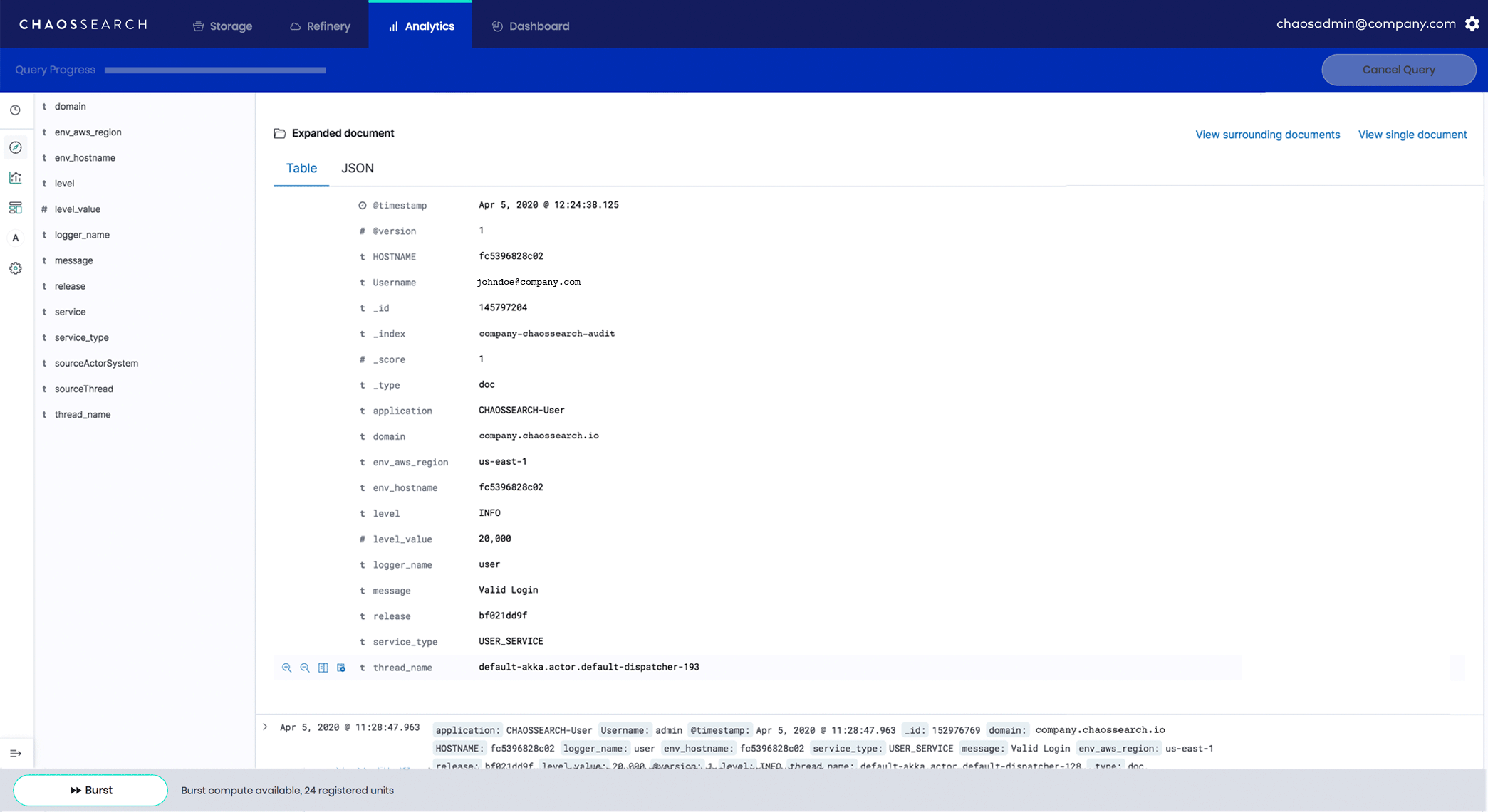 Audit Logging Screenshot