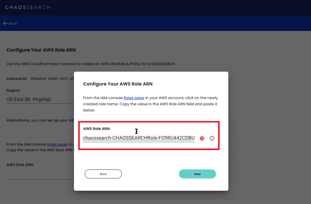 Role ARN Configuration Screenshot